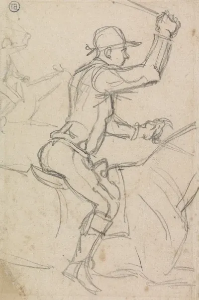 Studies Of A Jockey Whipping On