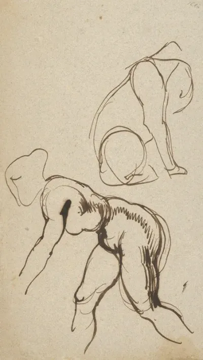 Studies Of A Lion And A Female Nude