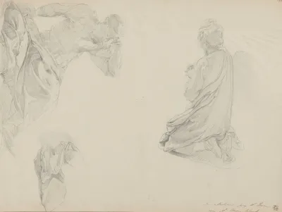 Studies Of A Male Figure And Fragment Of A Drape Sketch For The Painting The Princesss Dowry