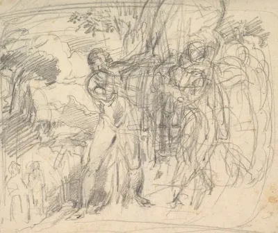 Studies Of A Mans Right Leg After Titian And A Profile For Comus The Measure