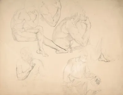 Studies Of A Seated Bearded Man