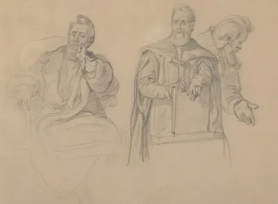 Studies Of Background Characters For The Painting Queen Jadwigas Oath
