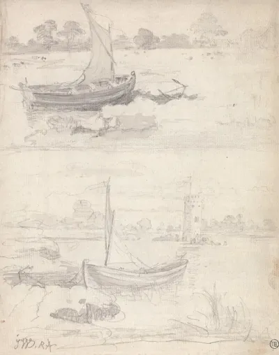 Studies Of Boats On A Riverside