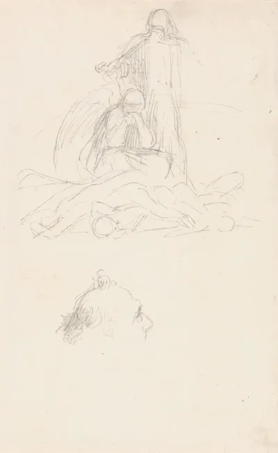 Studies Of Death And The Resurrection And A Head Of A Man