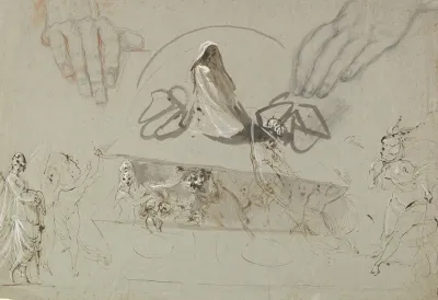 Studies Of Fairies With A Pair Of Hands Possibly Representing The Opening Of Pandoras Box