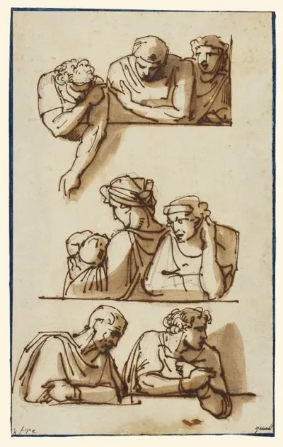 Studies Of Figures For The Apotheosis Of Bodoni