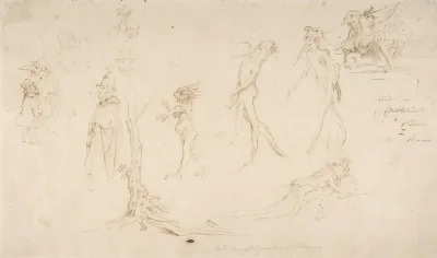 Studies Of Imaginary Woodland Creatures And Other Figures