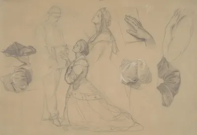 Studies Of Jagiellos Overcoat For The Painting Queen Jadwigas Oath