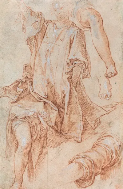 Studies Of Legs And Drapery Recto