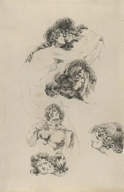 Studies Of Lovers Embracing
