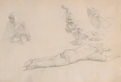 Studies Of Male Figures Sketch For The Painting The Princesss Dowry