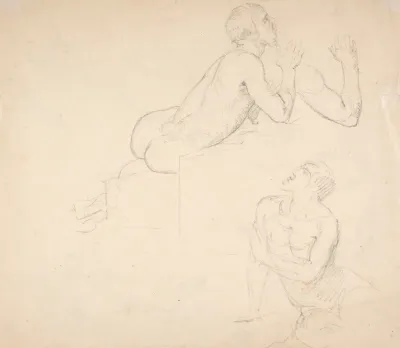 Studies Of Seated Man