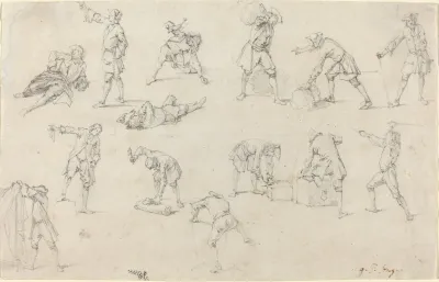 Studies Of Soldiers In Camp