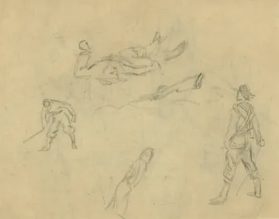 Studies Of Soldiers In Various Positions