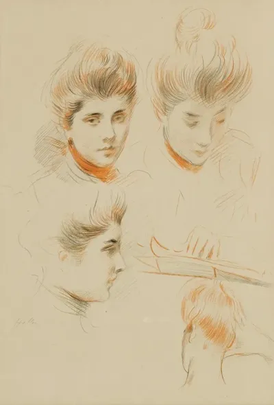 Studies Of The Head Of A Young Woman