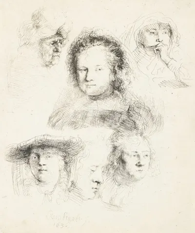 Studies Of The Head Of Saskia And Others
