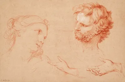 Studies Of The Heads Of A Woman And Of A Bearded Man And Studies Of Hands