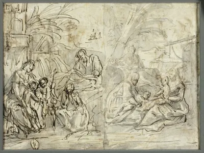 Studies Of The Holy Family And Saint John The Baptist