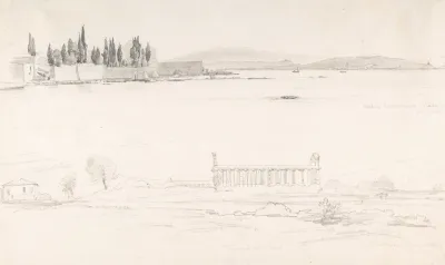 Studies Of The Villa Cicerone At The Lago Lucrino Near Naples And Of The Temple At Paestum Italy