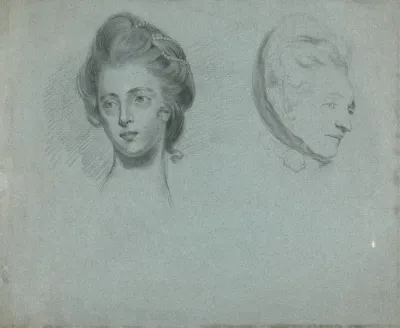 Studies Of Two Womens Heads