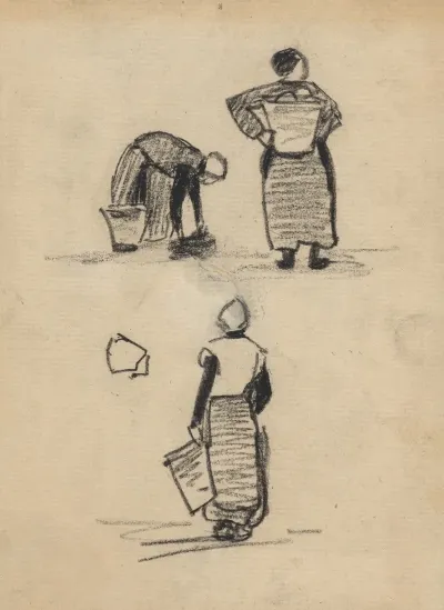 Studies Van Een Vrouw Met Een Mand