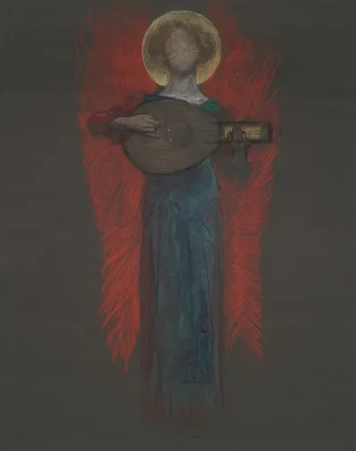 Study Angel With Musical Instrument