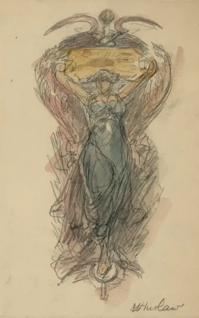 Study Drawing For Mural Of Woman No 3