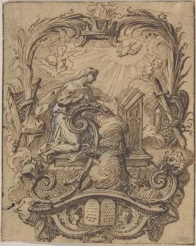 Study For A Decorated Initial A With The Annunciation