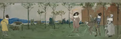Study For A Game Of Bowls Hotel Amsterdam Mural Project 1889