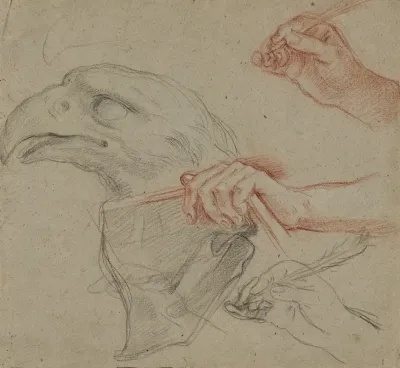Study For An Eagles Head Three Studies For A Hand With A Quill_and One Study For A Hand Holding A Book