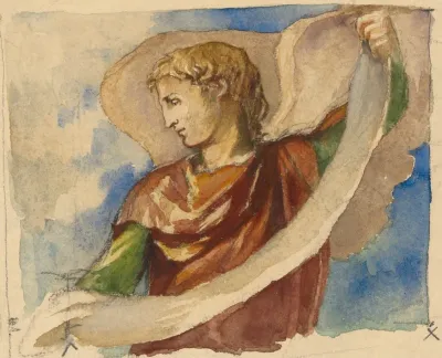 Study For Angel In Decoration Of Tower Trinity Church Boston
