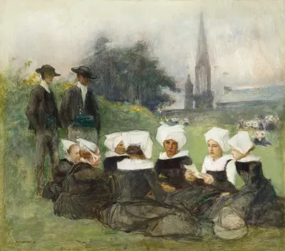 Study For Breton Women At A Pardon