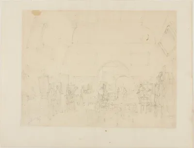 Study For British Institution Pall Mall From Microcosm Of London