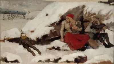 Study For Burned Village