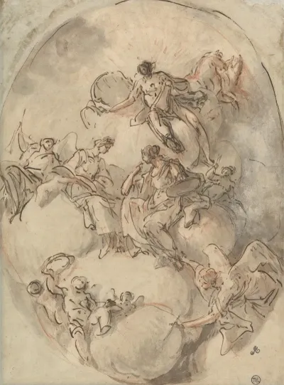 Study For Ceiling Apollo And Other Figures
