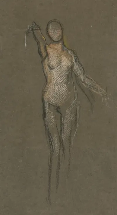 Study For Central Figure In Spirit Of Religious Libertyguiding The Ships Mural At The State Capitol Building In Harrisburg Pennsylvania