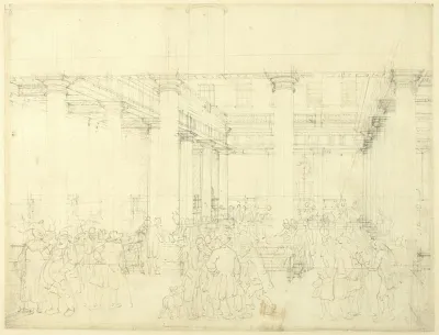 Study For Corn Exchange Mark Lane From Microcosm Of London