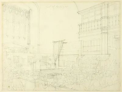 Study For Court Of Exchequer From Microcosm Of London