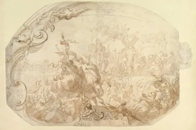 Study For Emperor Heraclius Carrying The Cross Into Jerusalem