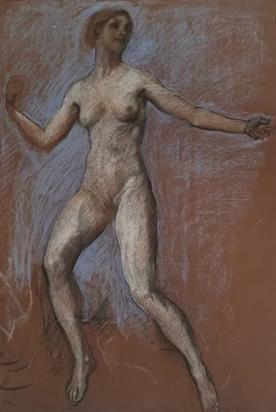 Study For Figure Of 12 Noon For The Hours Ceiling At The State Capitol Building In Harrisburg Pennsylvania