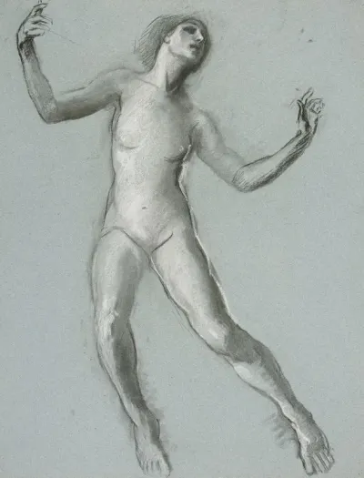 Study For Figure Of 12 Noon In The Hours Mural At The State Capitol Building In Harrisburg Pennsylvania