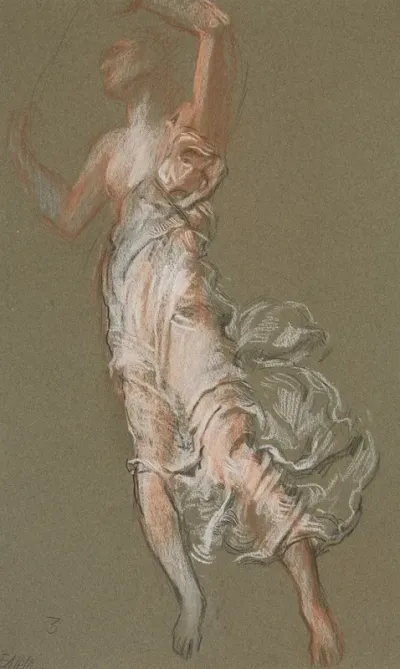 Study For Figure Of 3 Pm In The Hours Ceiling At The State Capitol Building In Harrisburg Pennsylvania