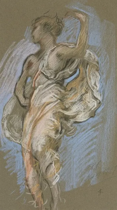 Study For Figure Of 4 Pm In The Hours Ceiling At The State Capitol Building In Harrisburg Pennsylvania