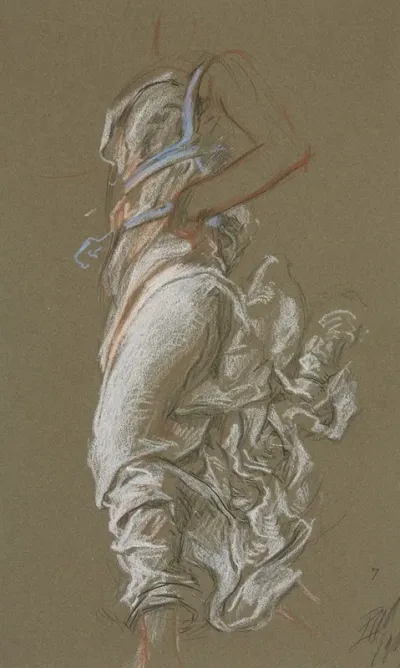 Study For Figure Of 7 Am In The Hours Ceiling At The State Capitol Building In Harrisburg Pennsylvania