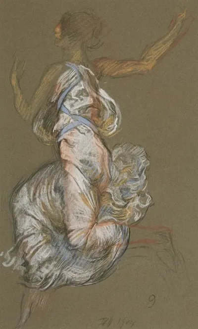Study For Figure Of 9 Am In The Hours Ceiling At The State Capitol Building In Harrisburg Pennsylvania