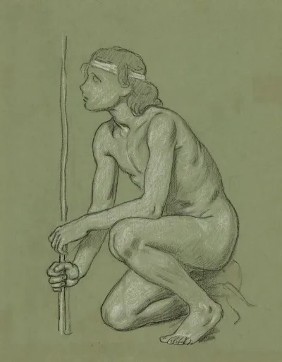 Study For Figure Of Agriculture In The Mural Peace And Prosperity