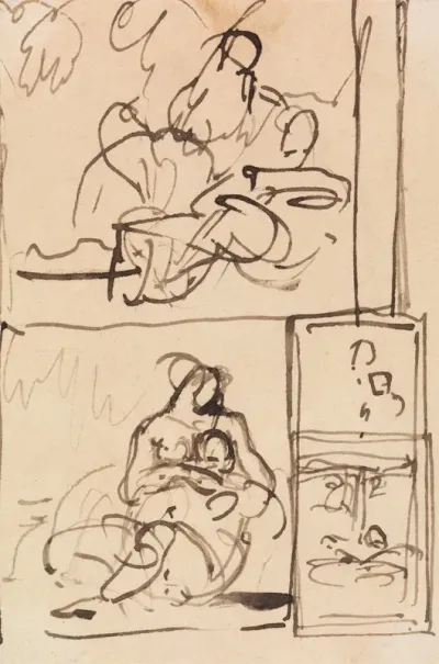 Study For Figures Sitting