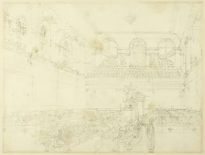 Study For Foundling Hospital The Chapel From Microcosm Of London