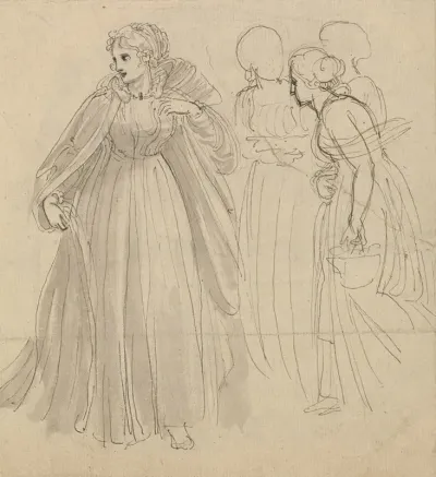 Study For Illustration A Princess With Her Attendants