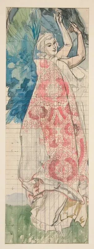 Study For Louis Comfort Tiffanys Center Window For Childrens Window St Peters Church Morristown Nj